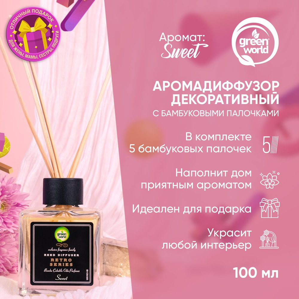 Ароматизатор декоративный (диффузор) Green World Sweet 100 мл #1