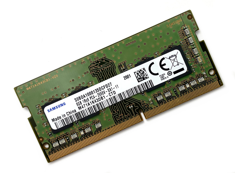 Оперативная память DDR4 8Gb 2666 Mhz PC4-2666V SoDimm M471A1K43DB1-CTD 1x8 ГБ (M471A1K43DB1-CTD)  #1