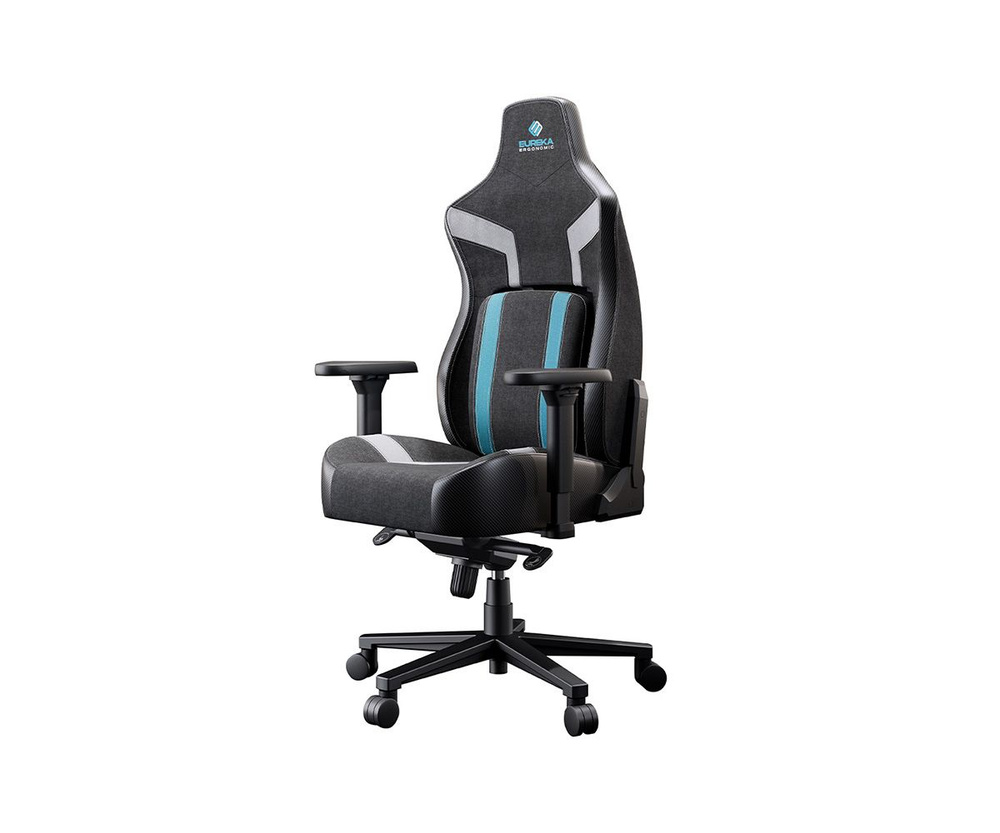 Компьютерное кресло Eureka Ergonomic Python II Ergonomic Chair Black Blue #1