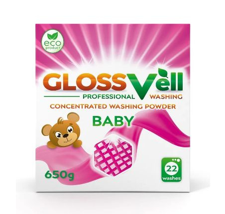 Стиральный порошок Glossvell ECO для детского белья, концентрат, 22 стирки, 650г  #1