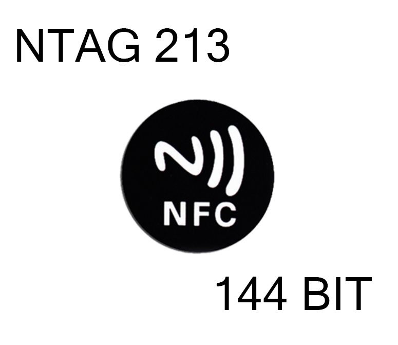 NFC метка NTAG 213 / перезаписываемая / наклейка, стикер, бирка, чёрная  #1