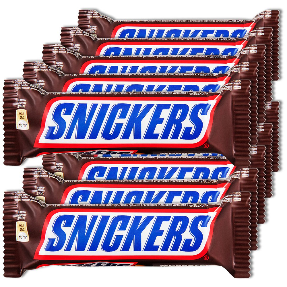 Шоколадный батончик Snickers (Сникерс), 50.5 г, 10 шт. #1