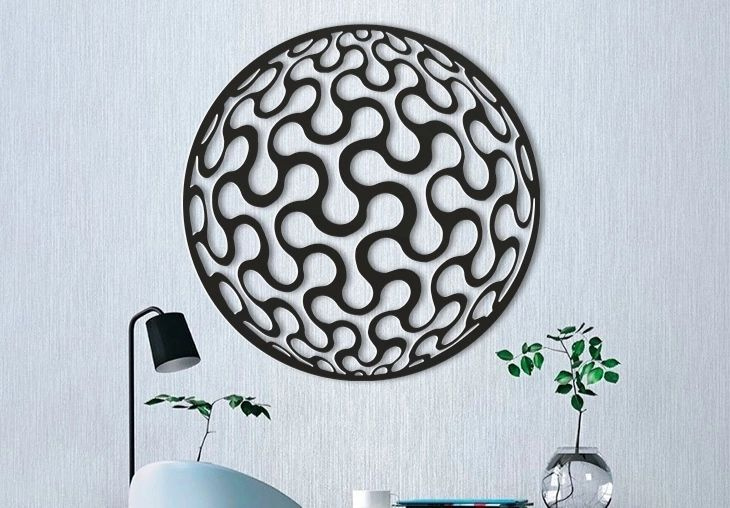панно настенное из дерева шар для интерьера декор на стену  #1