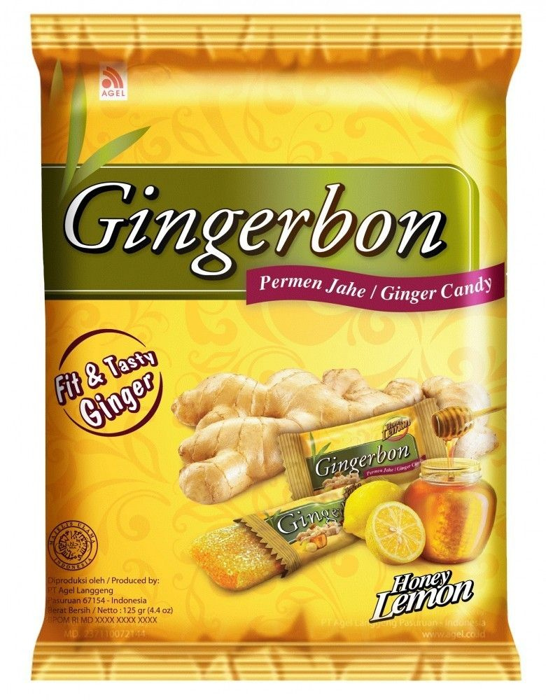 Конфеты имбирные мармеладные со вкусом мёда и лимона Ginger Candy Honey Lemon Gingerbon 125 гр.  #1