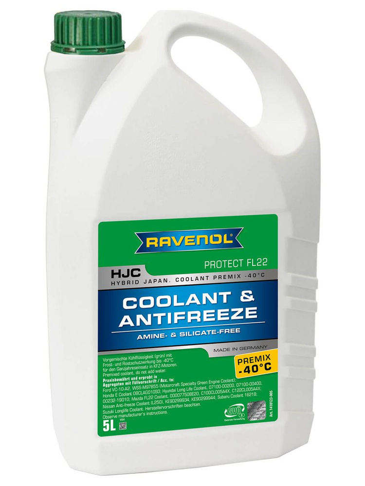 Антифриз готовый к прим. зеленый RAVENOL HJC Hybrid Japanese Coolant Premix -40C (5л)  #1