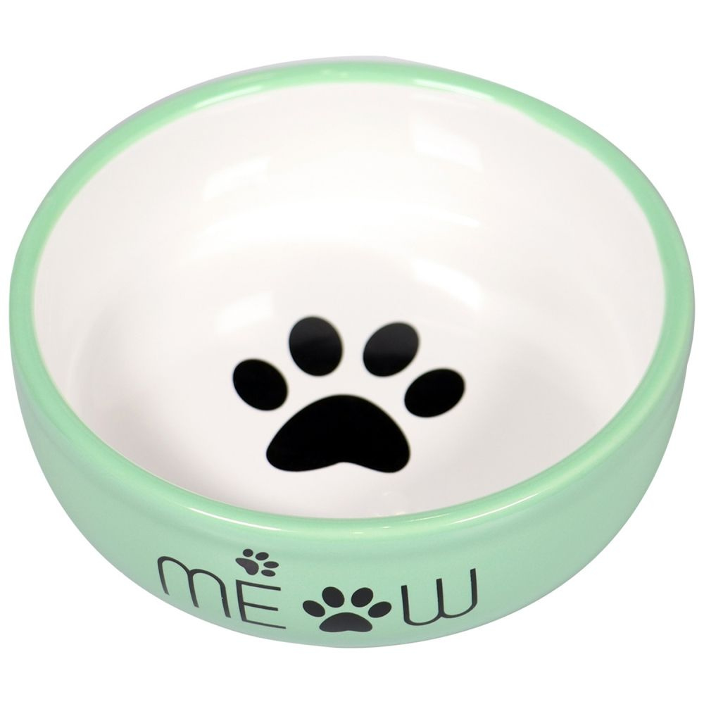 Миска Mr.Kranch керамическая для кошек MEOW 380 мл, зеленая HD21G017  #1