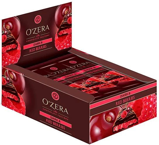 OZera, шоколад горький Dark & Red berries, упаковка 15 штук по 40 грамм  #1