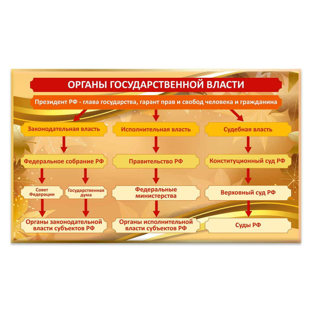 Информационный стенд "Органы государственной власти" для кабинета истории  #1