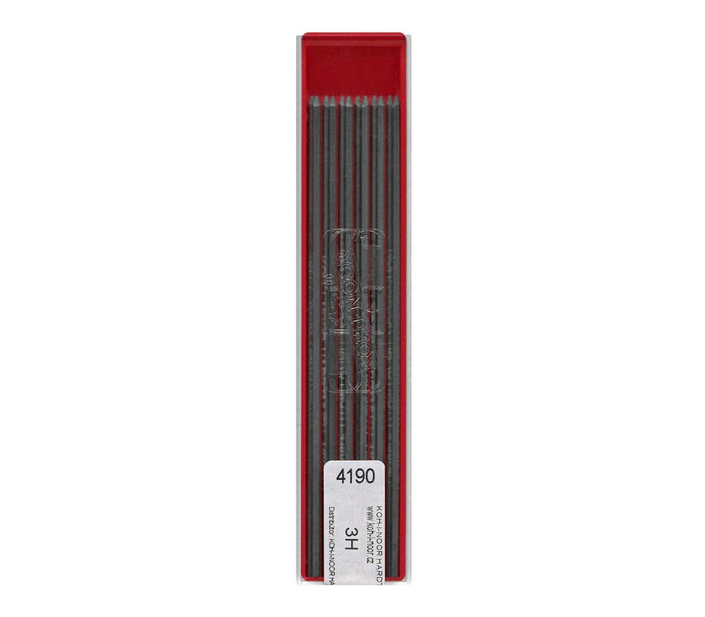 Стержни для механических карандашей KOH-I-NOOR 4190 2.0 мм 3H чернографитные 12 шт. в футляре  #1