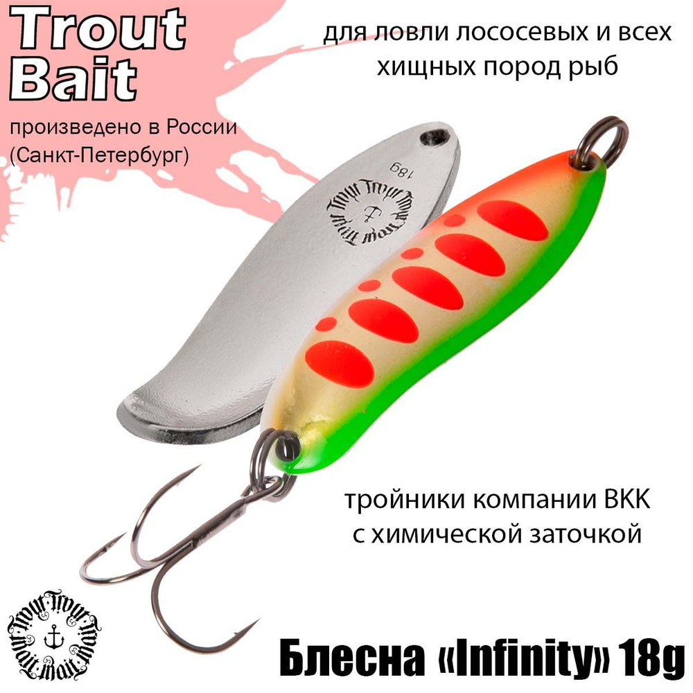 Блесна для рыбалки колеблющаяся , колебалка Infinity ( Японский Angler'z System Bux ) 18 g цвет 705 на #1