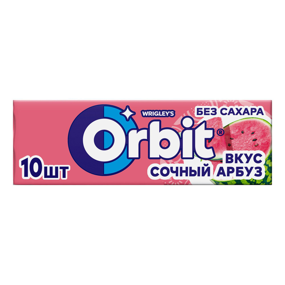 Жевательная резинка Orbit Сочный арбуз без сахара 13,6 г, комплект: 12 упаковок по 13.6 г  #1