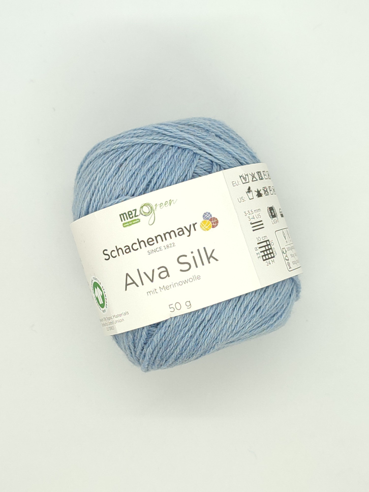 Пряжа Schachenmayr Alva Silk (50% шерсть, 25% хлопок, 25% шелк) 230м/50гр. 1 моток.  #1