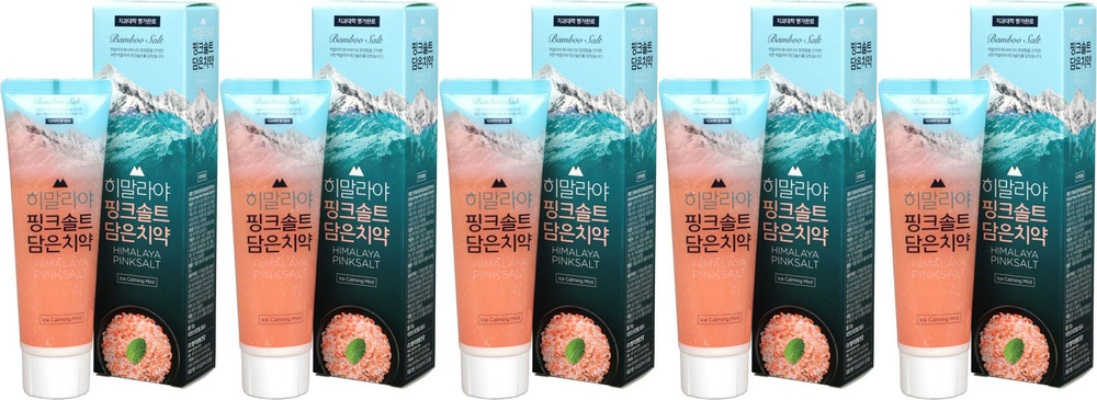 Зубная паста Perioe Himalaya Pink Salt Ice Calming Mint, комплект: 5 упаковок по 100 г  #1