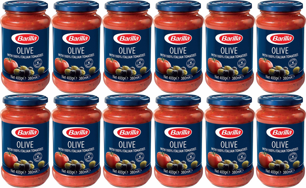 Соус Barilla Olive Томатный с черными и зелеными оливками, комплект: 12 упаковок по 400 г  #1