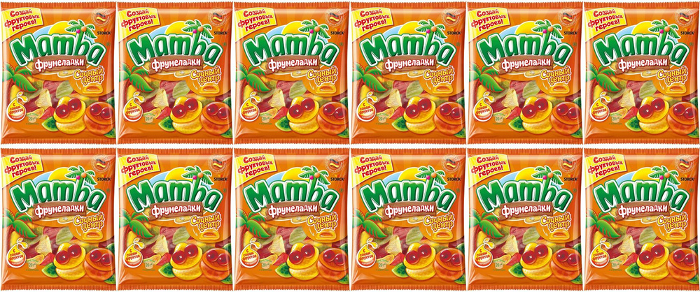 Мармелад Mamba Фрумеладки Сочный центр жевательный, комплект: 12 упаковок по 140 г  #1