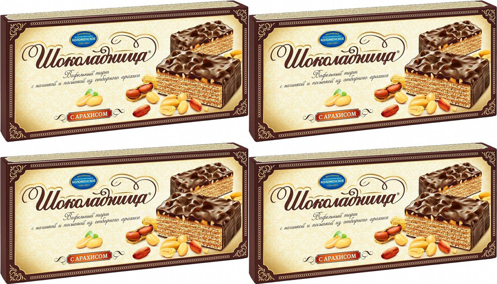 Торт Коломенский Шоколадница вафельный, комплект: 4 упаковки по 230 г  #1