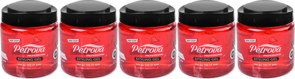 Стайлинг-гель для волос Petrova Сверхсильная фиксация Профессиональный, комплект: 5 упаковок по 800 мл #1