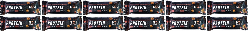 Батончик Slice of joy Protein SOJ протеиновый с соленой карамелью, комплект: 12 упаковок по 50 г  #1