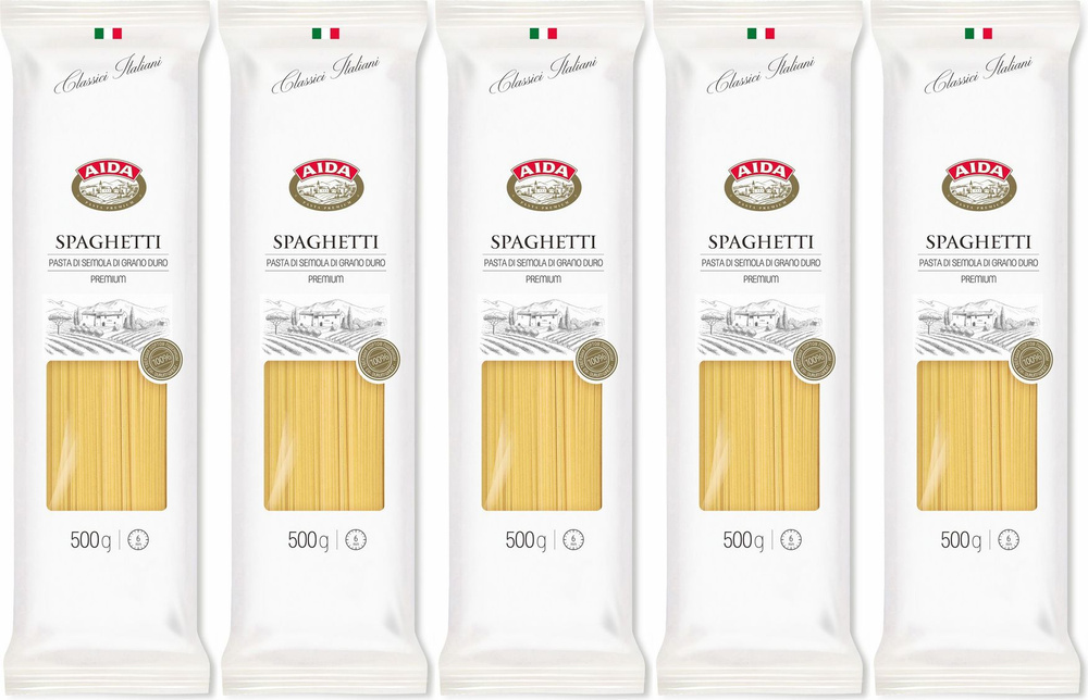 Макаронные изделия Aida Спагетти, комплект: 5 упаковок по 500 г  #1