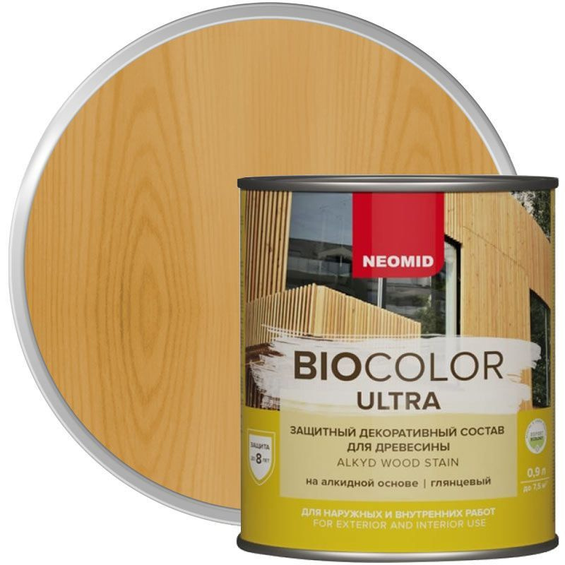 NEOMID защитный декоративный состав для древесины BIO COLOR ULTRA, дуб 0,9л  #1