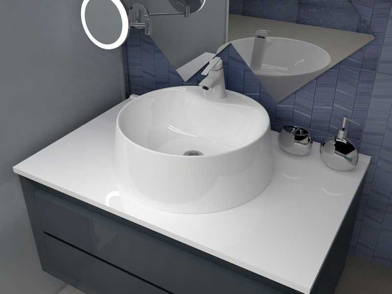 Умывальник накладной для установки на столешницу в ванной комнате Premial Style N44 Glazgow (443*443) #1