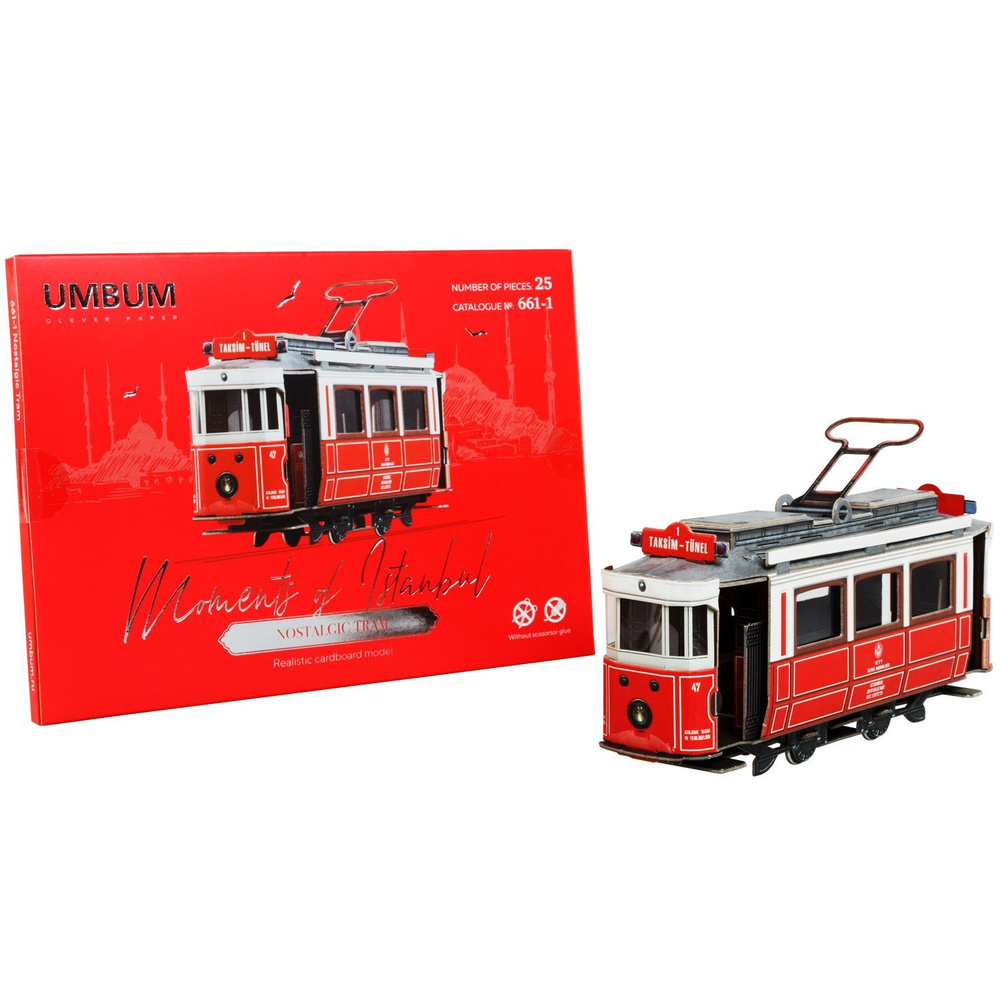 Трамвай "Ностальжи" (Nostalgic Tram) №1 (Стамбул). Сборная модель из картона  #1