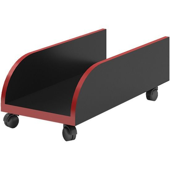 Подставка мобильная на 4 колесах для системного блока МЭРДЭС СП-30П Ч Черный/Красный, ЛДСП, под системный #1