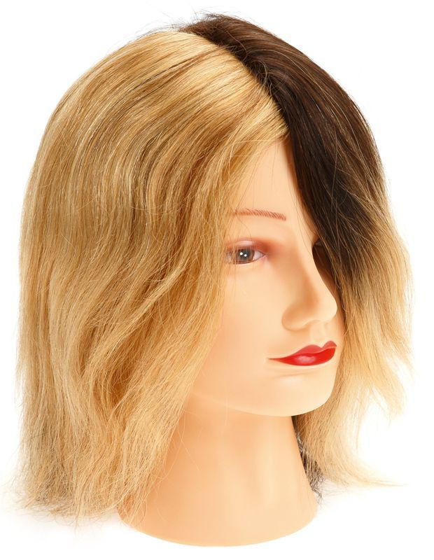 Голова-манекен учебная DEWAL "4 цвета" для парикмахеров, натуральные волосы 20-25 см M-2049A  #1