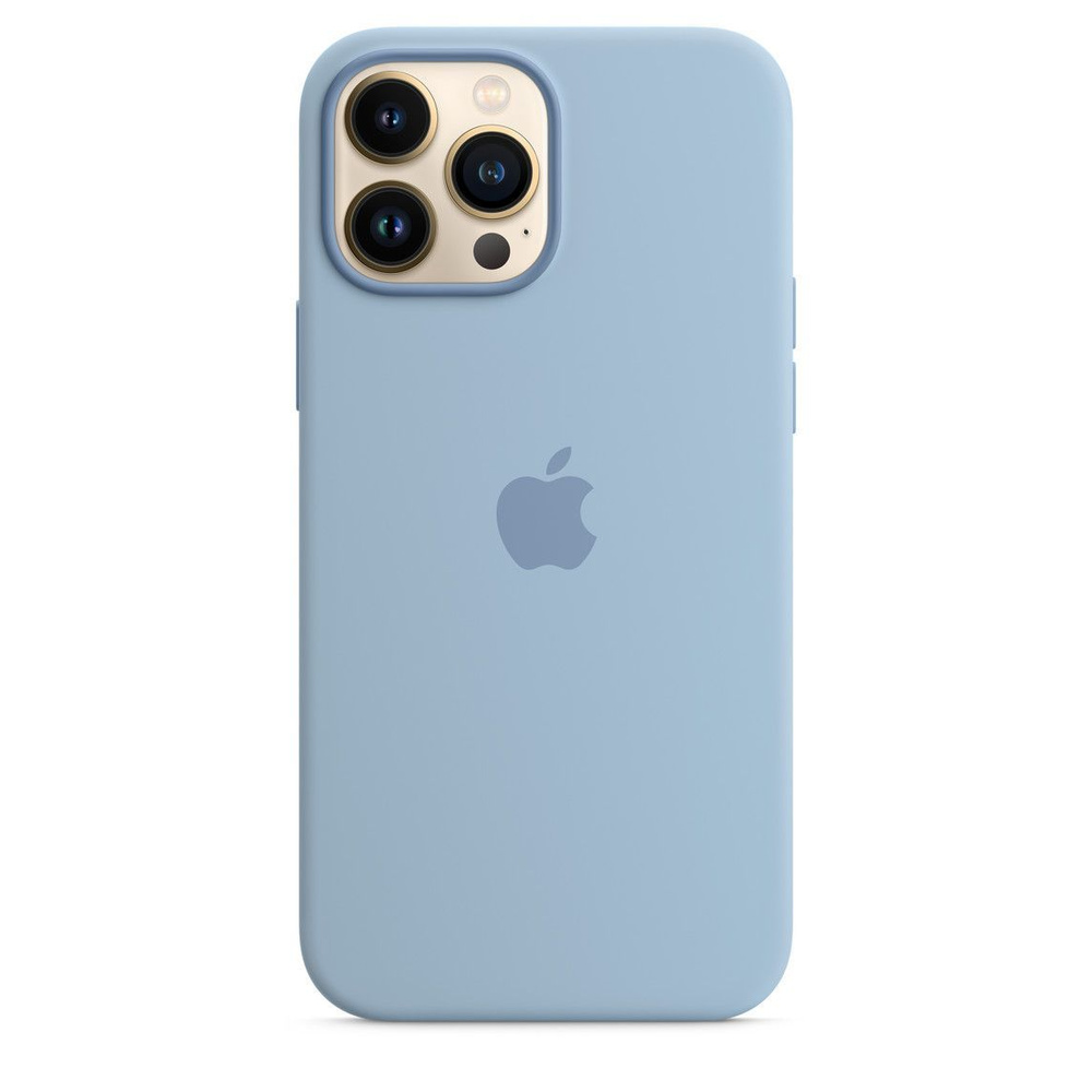 Силиконовый чехол Soft Touch на iPhone (Айфон) 13 Pro Max (с логотипом), Голубой  #1
