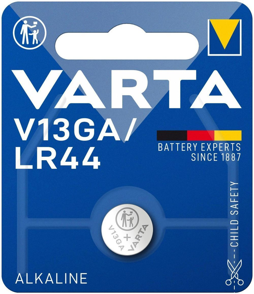 Батарейка LR44 / V13GA VARTA (LR1154, AG13, G13, RW82, A76, LR44H), 1шт. #1