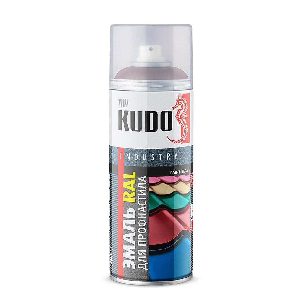 Аэрозольная краска для металлочерепицы и профнастила Kudo KU-07024R, 520 мл, серый графит  #1