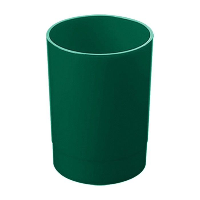 Стакан для пишущих принадлежностей СТАММ "Лидер", пластиковый, круглый, зеленый  #1