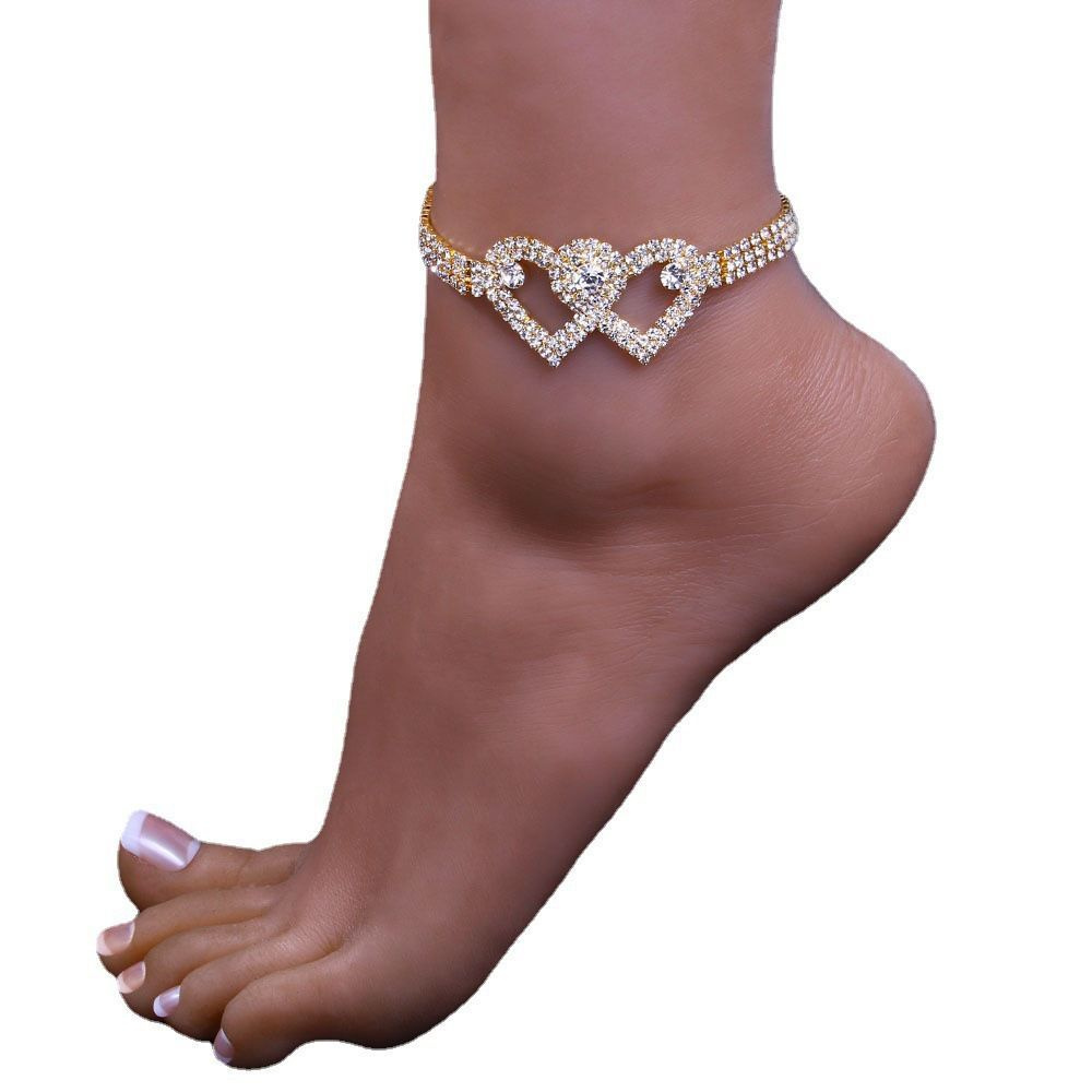 Женский браслет, женский браслет на ногу золото, бриллиантовый золотой кристалл, анклет  #1