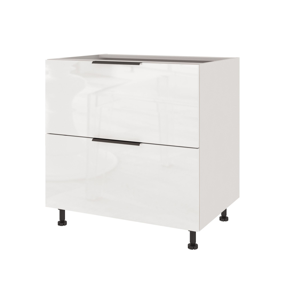 Кухонный модуль напольный LeoLana COLOR, Белый глянец/Белый, с 2 ящиками, 80х57,6х82 см, 1шт.  #1