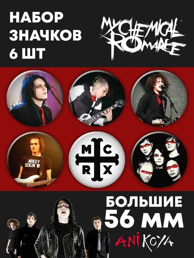 Значки на рюкзак My Chemical Romance набор мерч #1