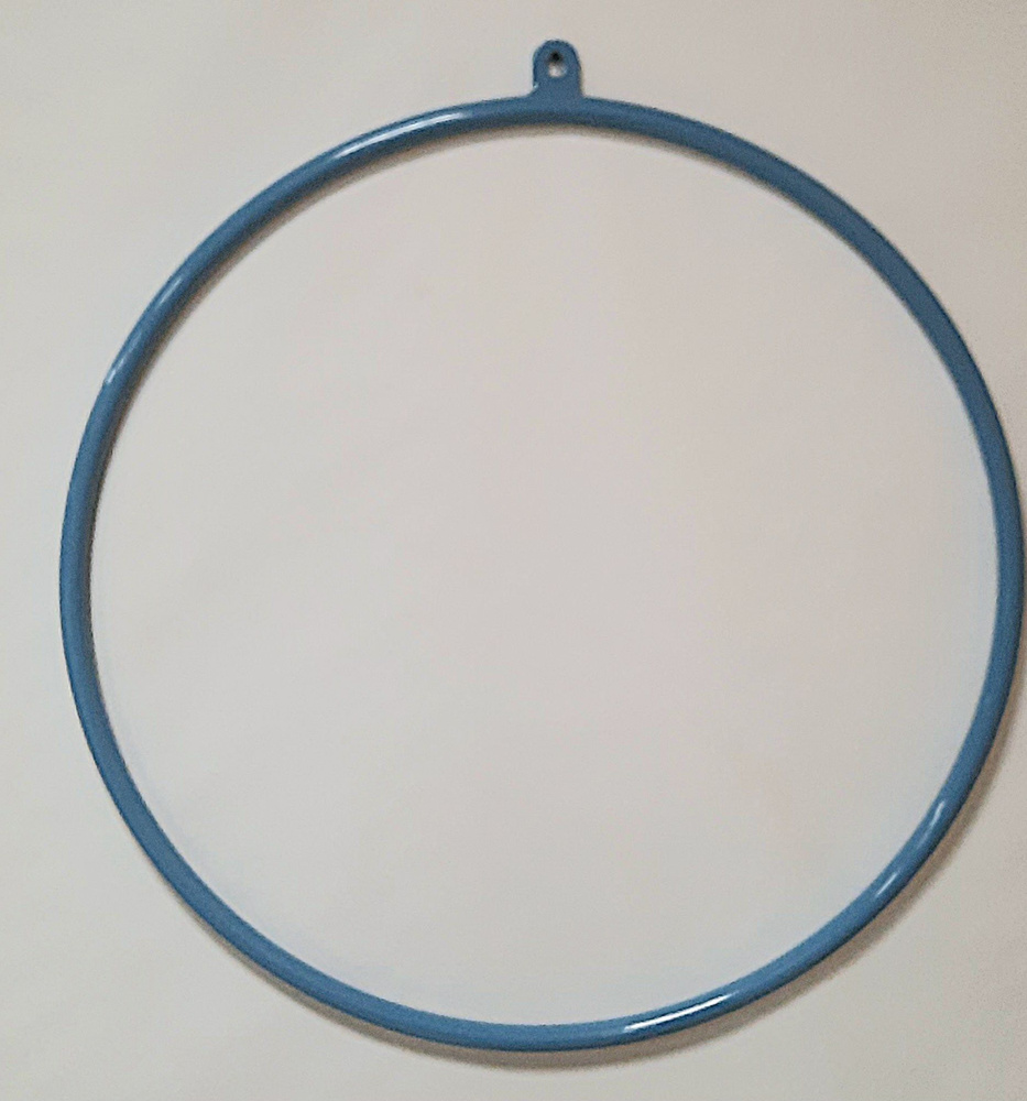 Воздушное металлическое кольцо для гимнастики. С подвесом Цвет голубой. Диаметр 80 см.  #1