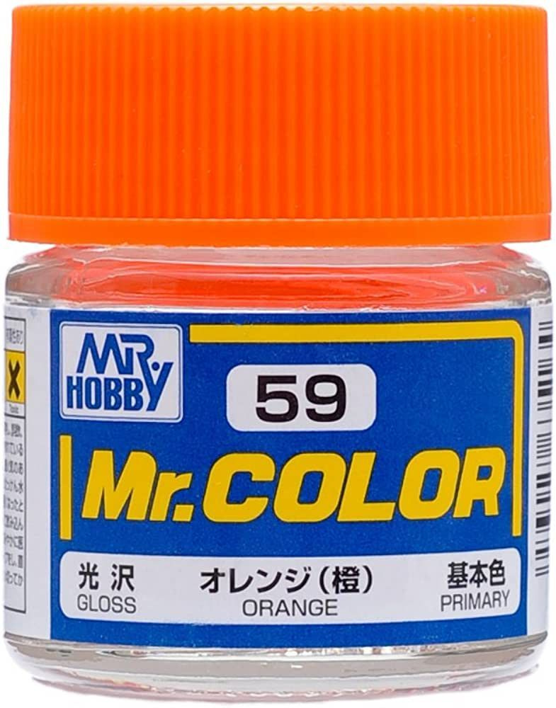 Краска акриловая на специальном разбавителе MR.HOBBY Mr.Color Orange, глянцевая, MH-C59  #1