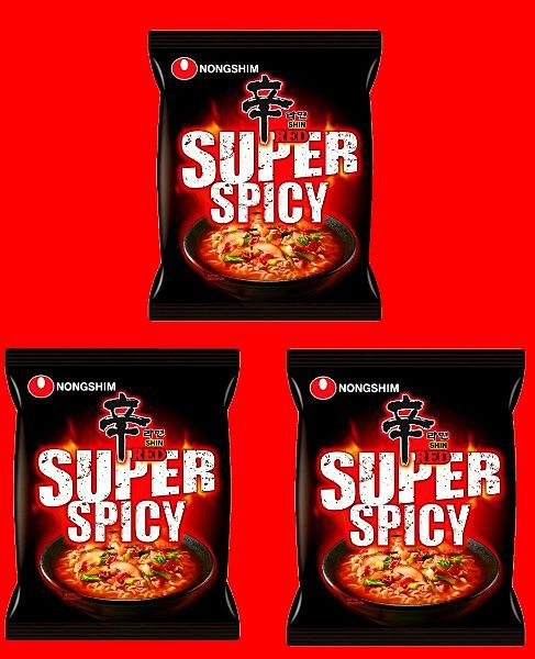 Лапша быстрого приготовления острая Nongshim Shin Ramyun Red Super Spicy 120г. 3 штуки  #1