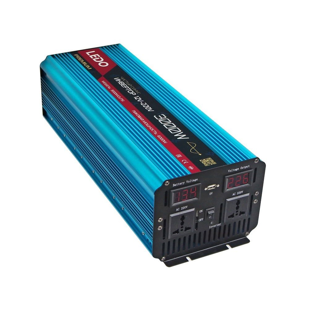 Инвертор автомобильный 12-220V 3000W, чистый синус. Автомобильный  преобразователь напряжения с 12 на 220 вольт. купить по выгодной цене в  интернет-магазине OZON (974449618)