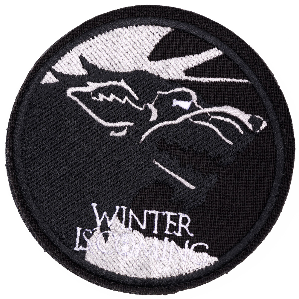 Нашивка, шеврон, патч (patch) на липучке Winter is coming, размер 8,5*8,5см  #1