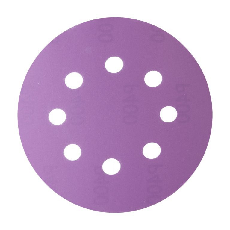 Шлифовальные круги HANKO Purple Paper 125мм 8отв. Р500-100 шт. #1