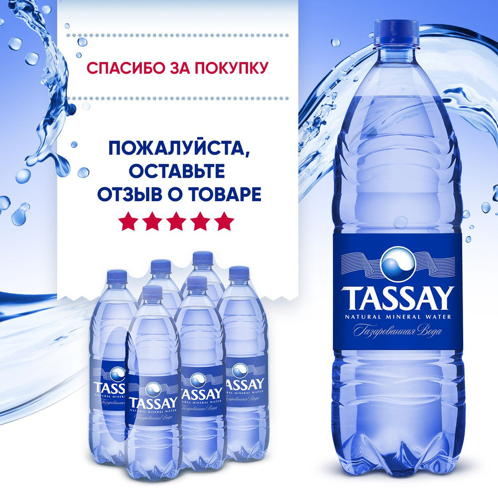 TASSAY Вода Питьевая Газированная 1500мл. 6шт #1