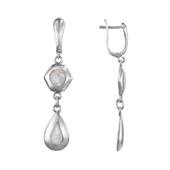 Серебряные серьги 'Серена-Сильвер' с перламутром - купить с доставкой ...