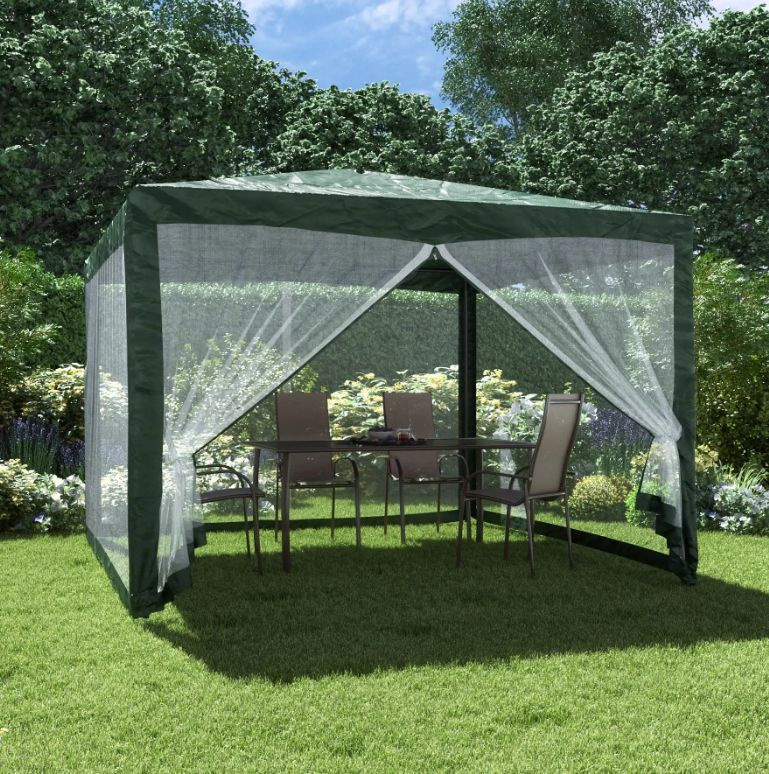 Тент-шатер садовый с антимоскитной сеткой, 3х3 метра #1