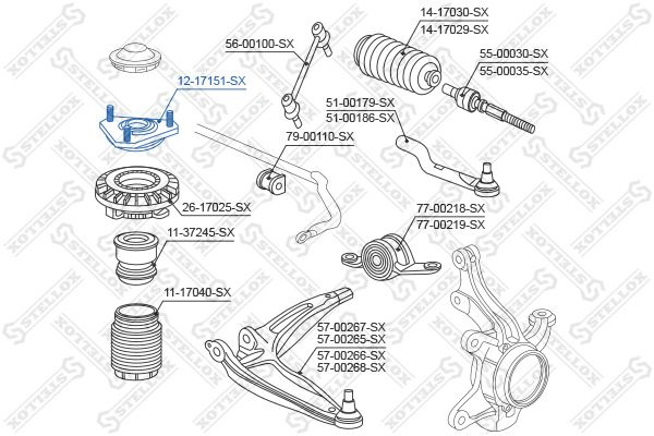 12-17151-305 Опора амортизатора (комплект 2шт.) переднего на Хонда Honda Civic FK -2006  #1