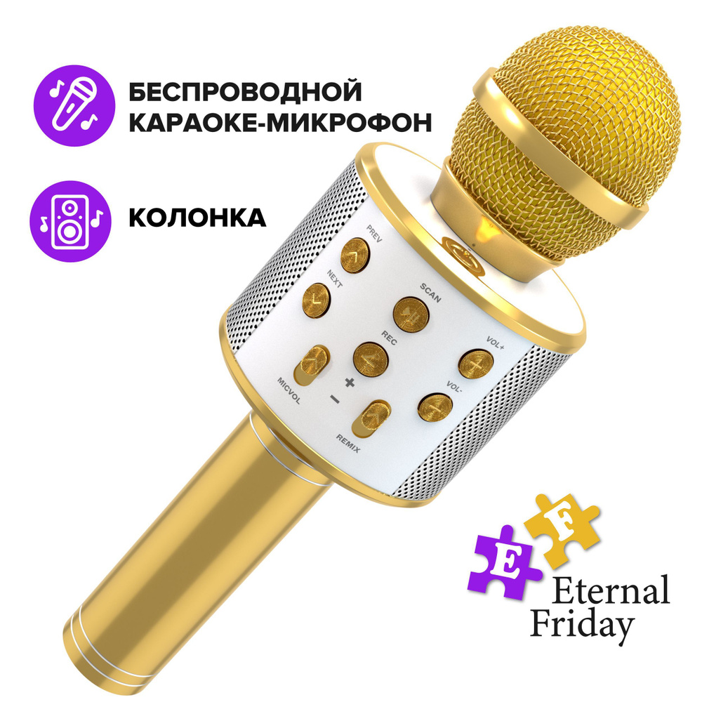 Микрофон для живого вокала Eternal Friday караоке, детский караоке, с usb,  детский, караоке колонка с микрофоном, караоке портативный, подарок ребенку  на Новый год - купить по выгодной цене в интернет-магазине OZON (1039551318)