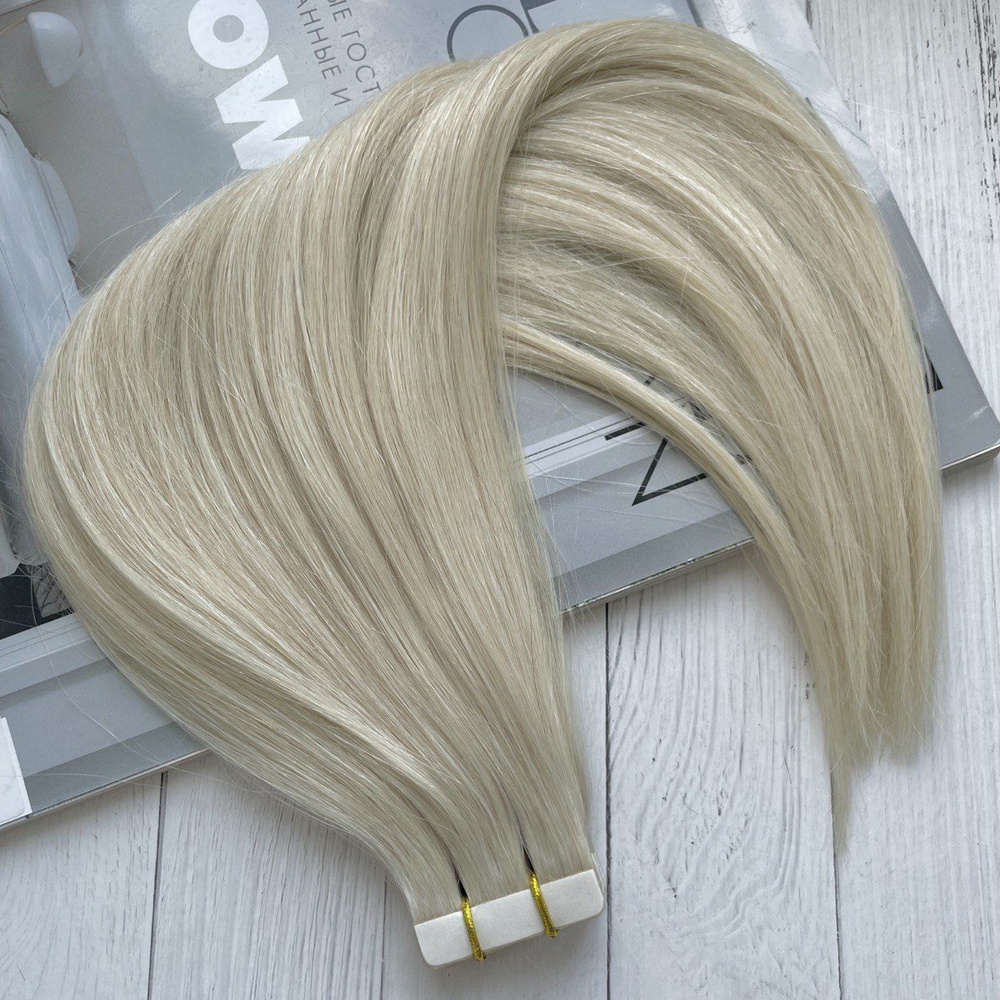 Натуральные волосы 20 лент 40см 50г - Серебристый блонд #1000  #1