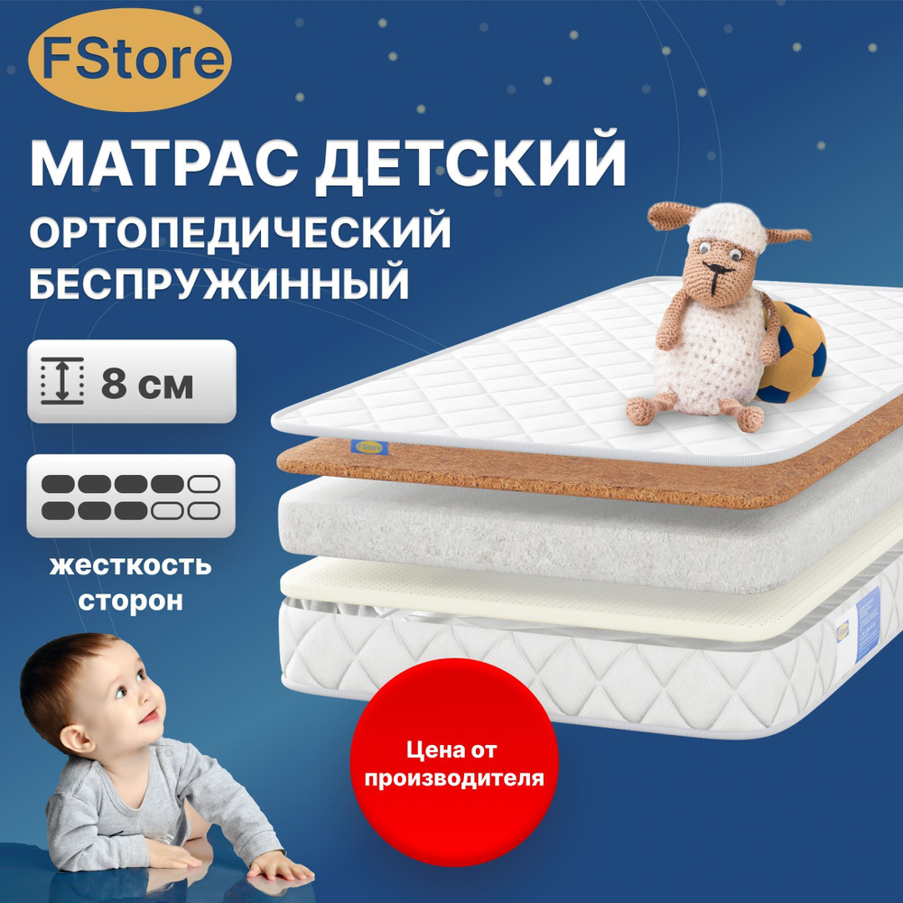 Матрас FStore Happy Eco Life, Беспружинный, 90х200 см #1