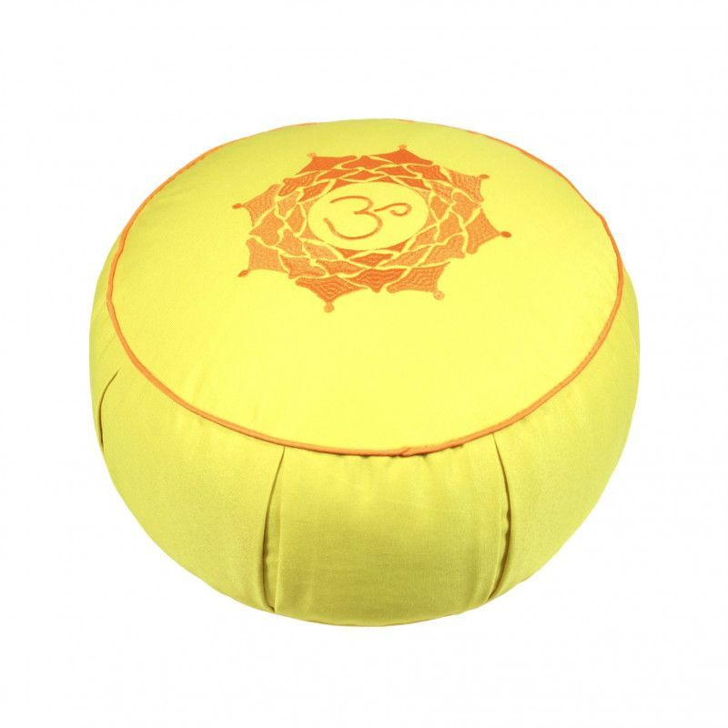 Подушка для медитации с орнаментом ОМ 30*15 см, желтый #1