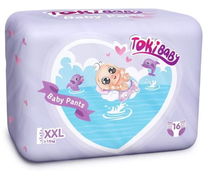 Подгузники-трусики TokiBABY детские, размер XXL, 16шт #1